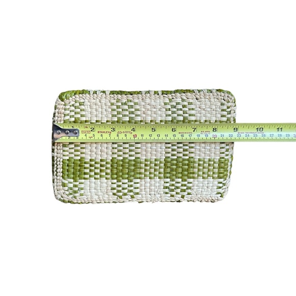 Marni Market Olive and Cream Woven Raffia Tote Bag - Picture 6 of 9